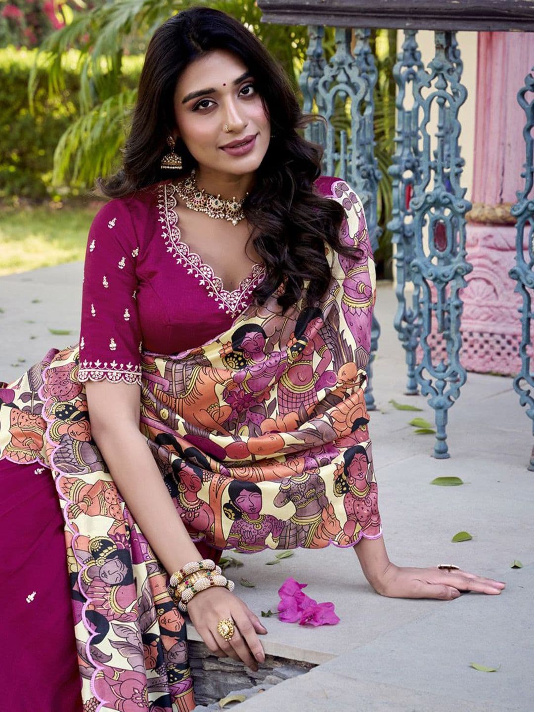 LOOKNBOOK ART Printed Ready to Wear Lehenga & Unstitched Blouse With Dupatta thumbnail 2