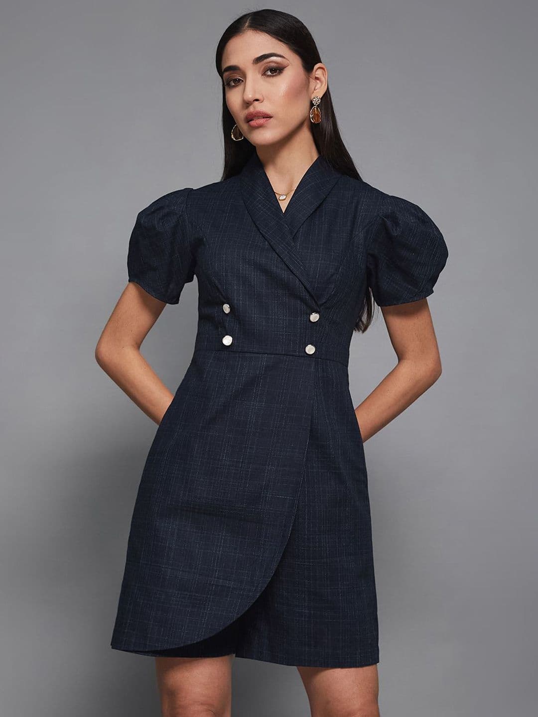 Miss Chase Women Cotton Self Design Jumpsuit thumbnail 4