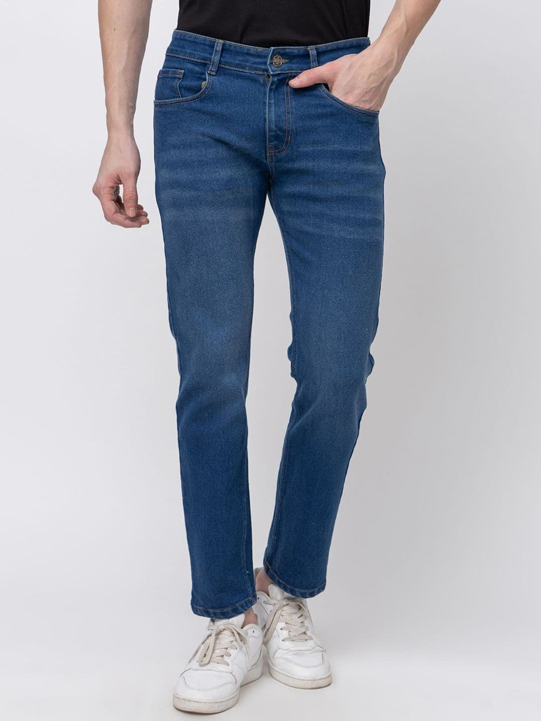 7OUNCE Men Slim Fit Mid-Rise Light Fade Stretchable CottonJeans - view 1