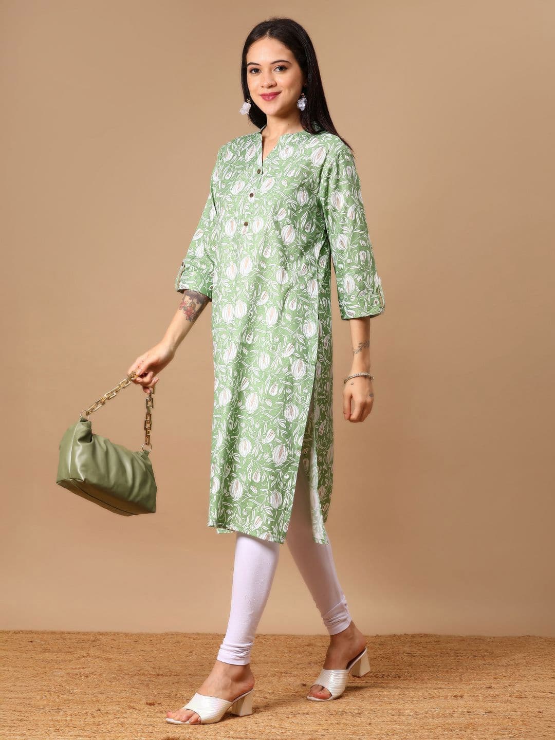 V-Mart Women Abstract Printed Straight Knee Length Kurta thumbnail 5