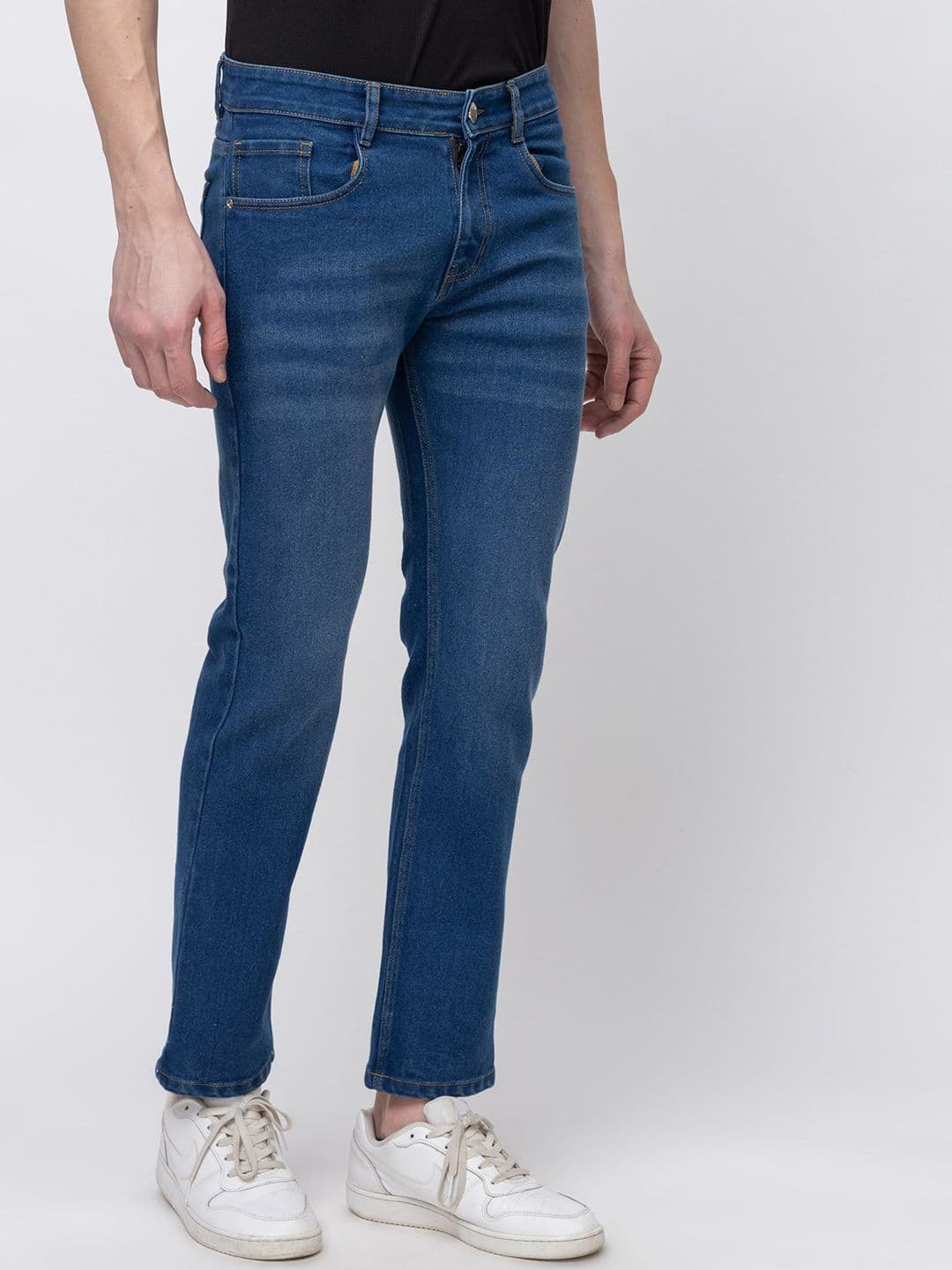 7OUNCE Men Slim Fit Mid-Rise Light Fade Stretchable CottonJeans thumbnail 5