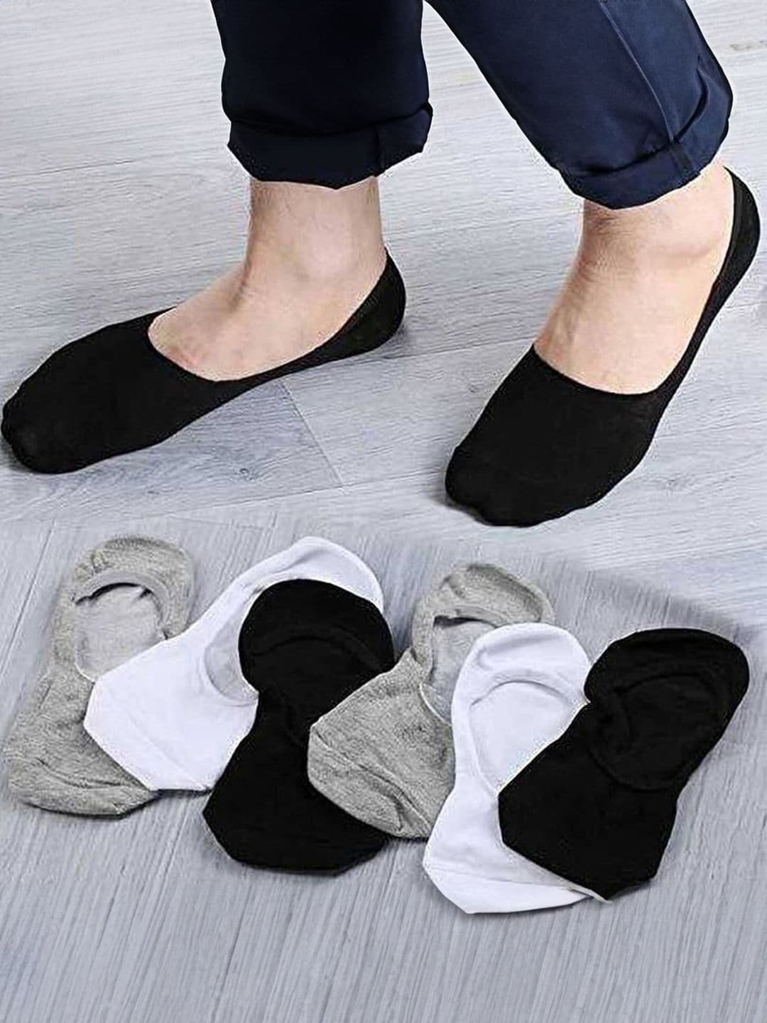 MJE Pack Of 5 Cotton Shoe Liners Socks thumbnail 3