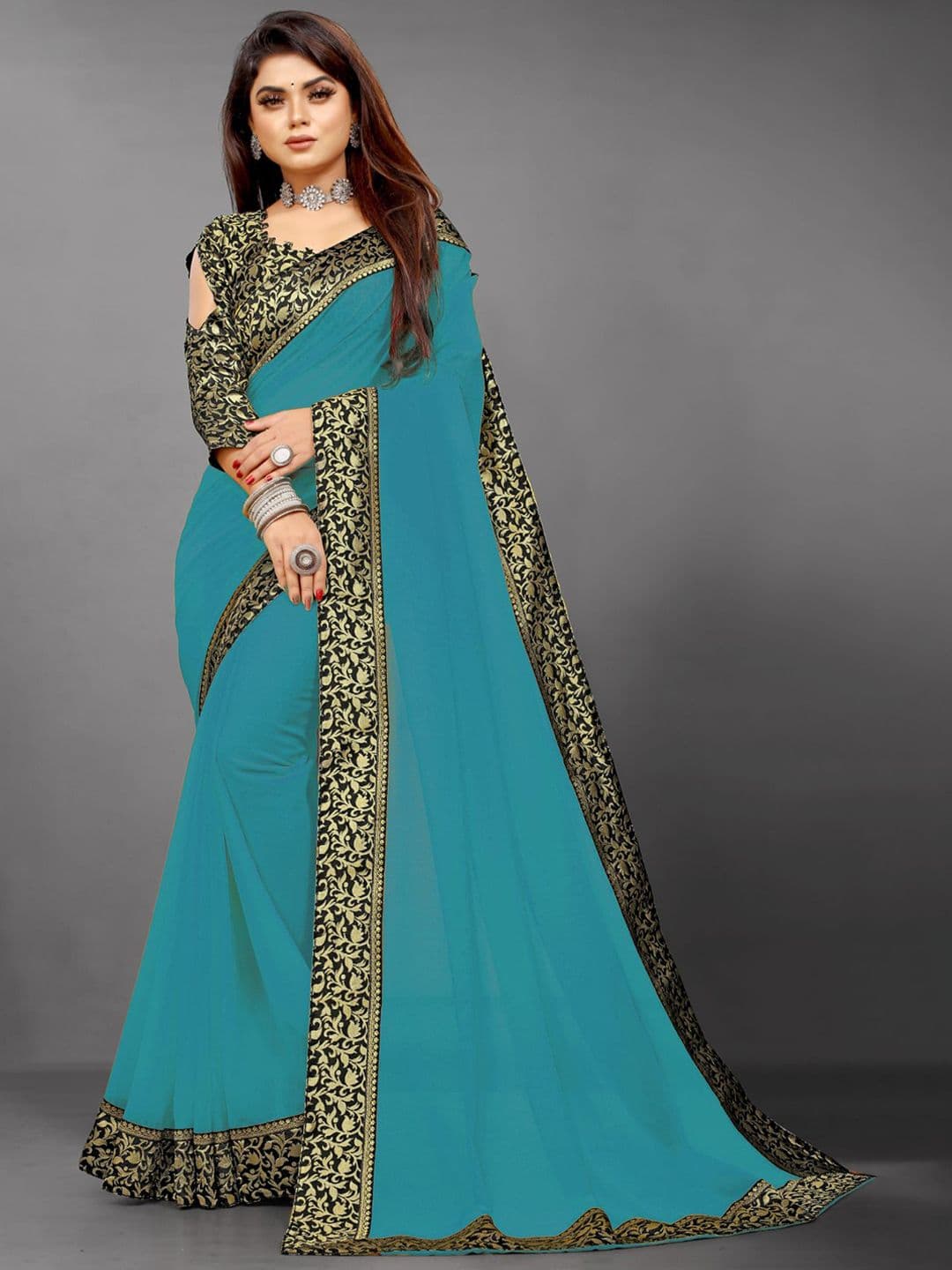 Flip The Style Zari Pure Georgette Saree - view 1