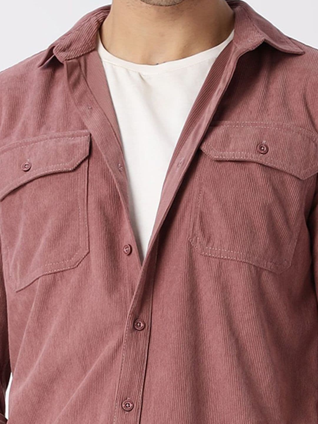HERE&NOW Regular Fit Vertical Striped Corduroy Opaque Casual Shirt thumbnail 7