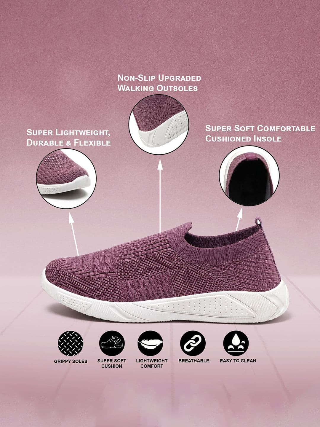 FLIPJONES Women Mesh Flyknit Running Non-Marking Shoes thumbnail 3
