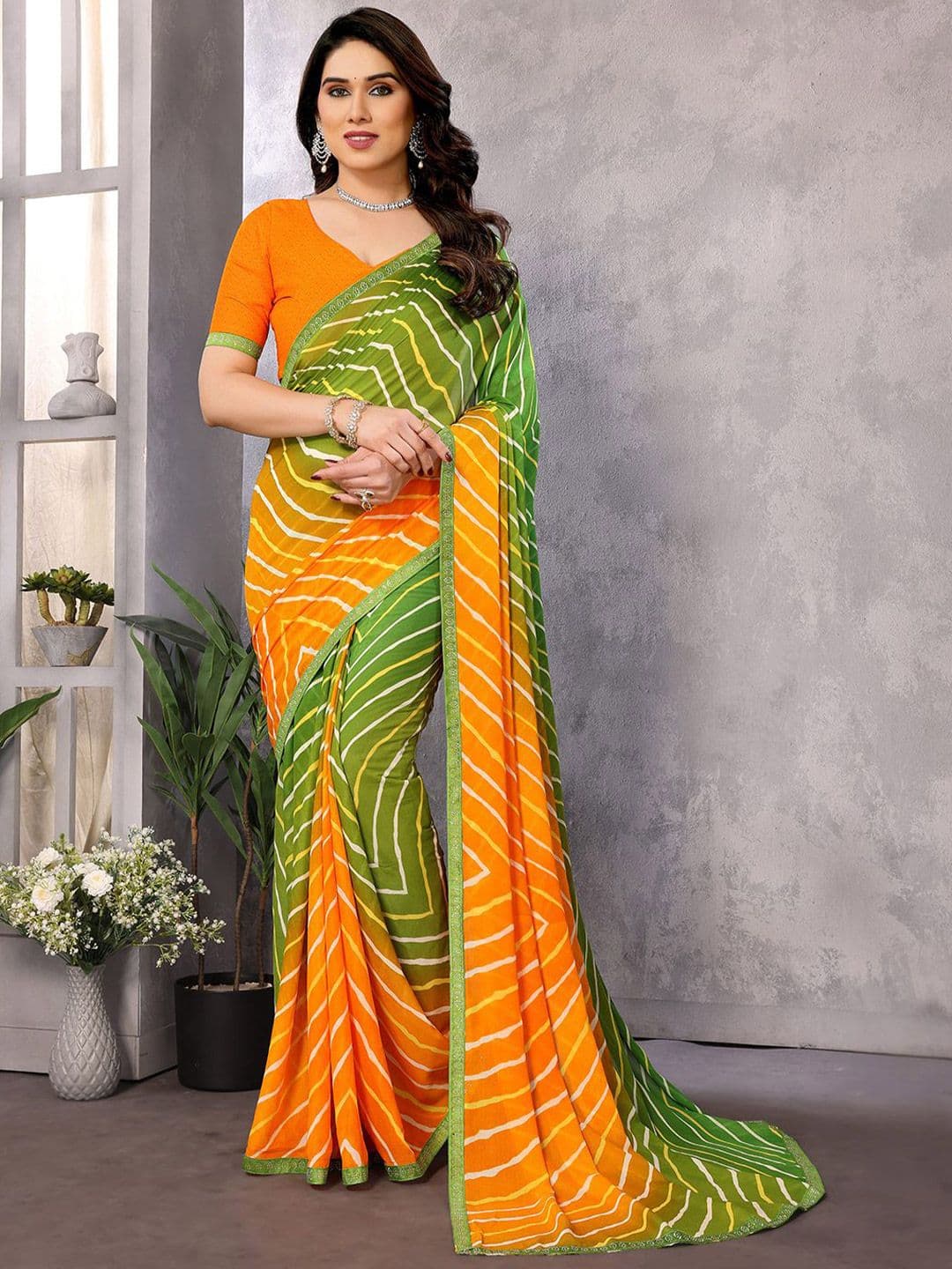 Moda Rapido Women Leheria Saree - view 1