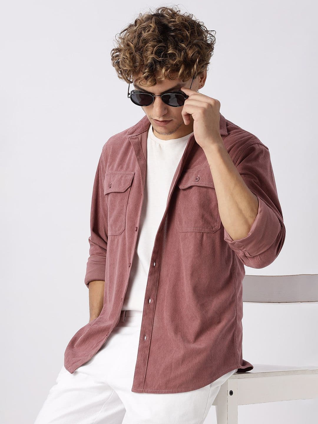 HERE&NOW Regular Fit Vertical Striped Corduroy Opaque Casual Shirt thumbnail 6