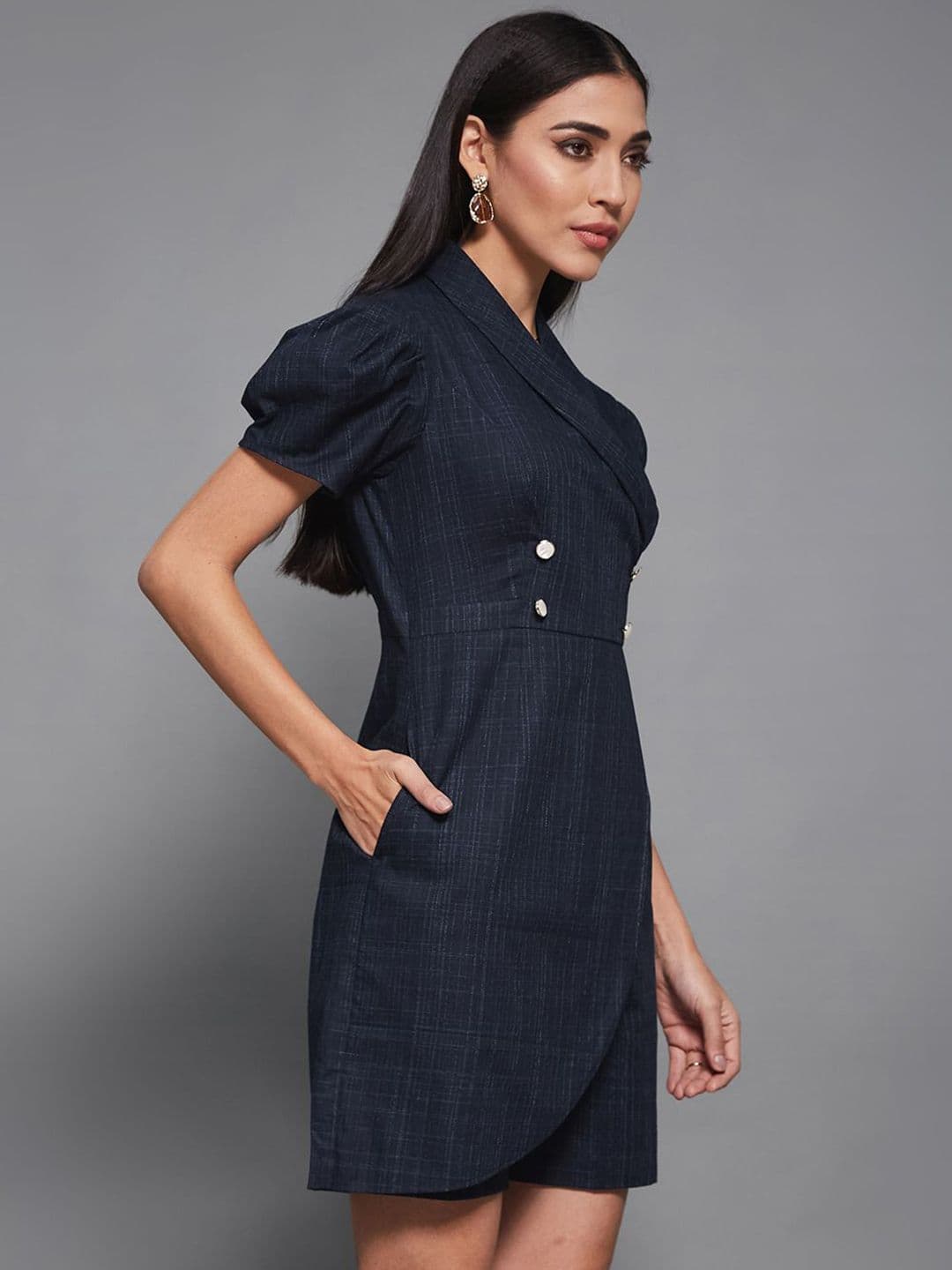 Miss Chase Women Cotton Self Design Jumpsuit thumbnail 3