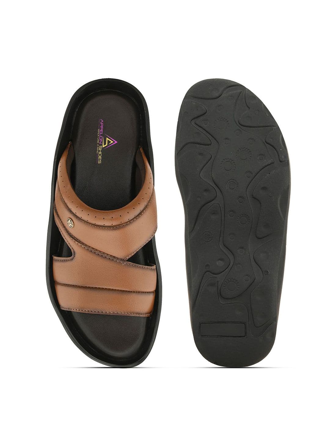 Appelon Men Solid Slip On Comfort Sandals thumbnail 4