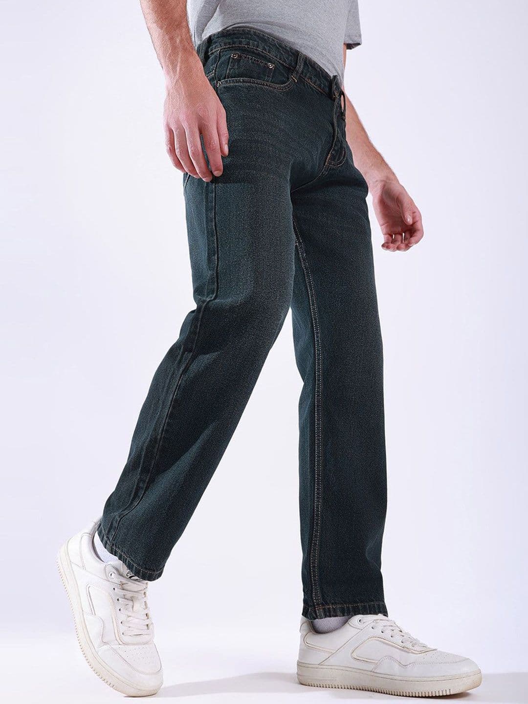Hence Men Mid-Rise Cotton Baggy Loose fit Light Fade Jeans thumbnail 2