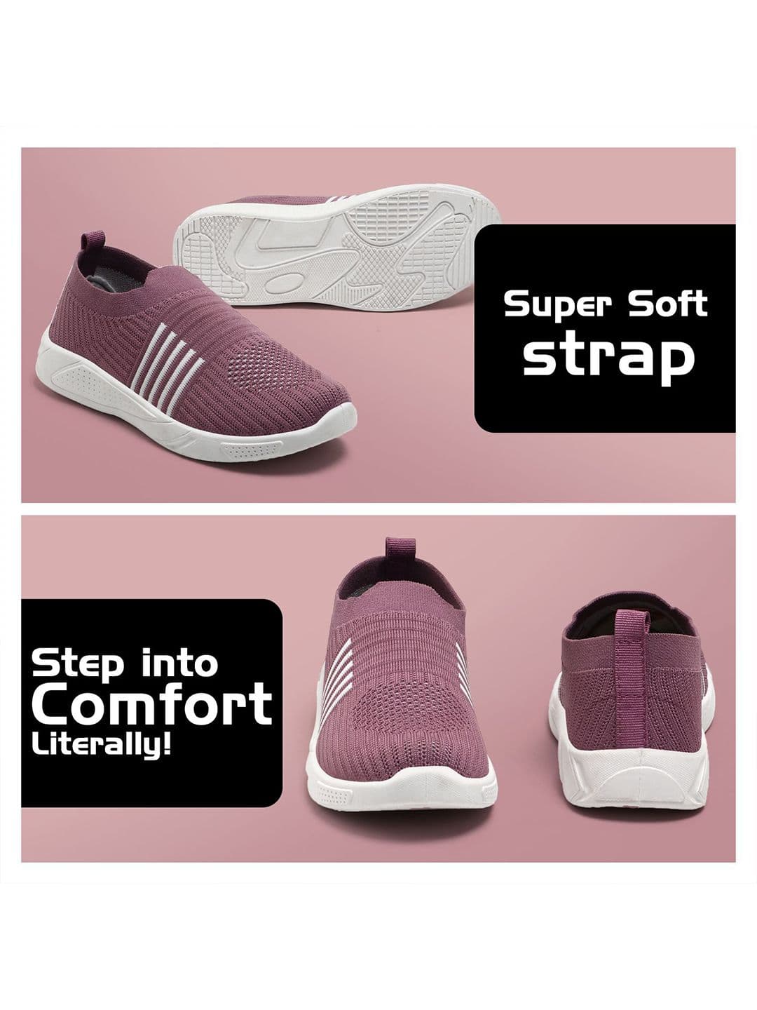 FLIPJONES Women Mesh Running Non-Marking Flyknit Slip-On Shoes thumbnail 2
