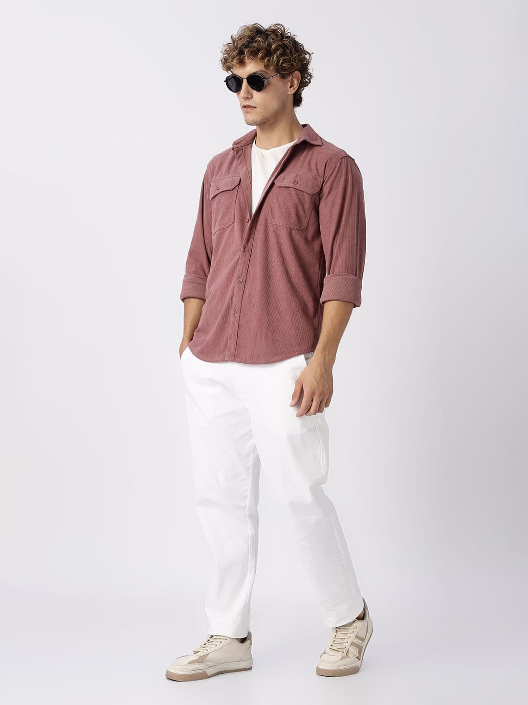 HERE&NOW Regular Fit Vertical Striped Corduroy Opaque Casual Shirt thumbnail 8