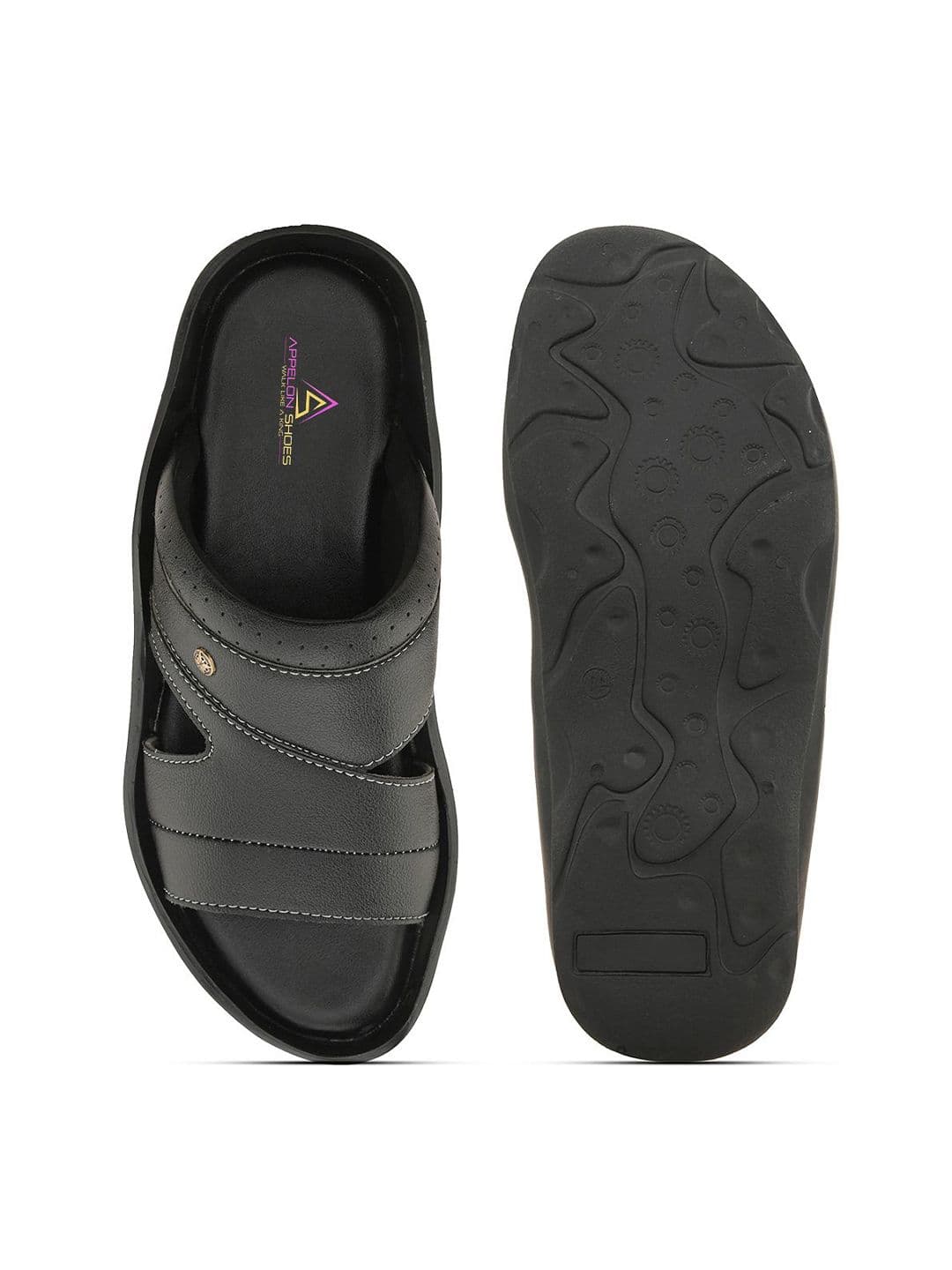 Appelon Men Solid Slip On Comfort Sandals thumbnail 4