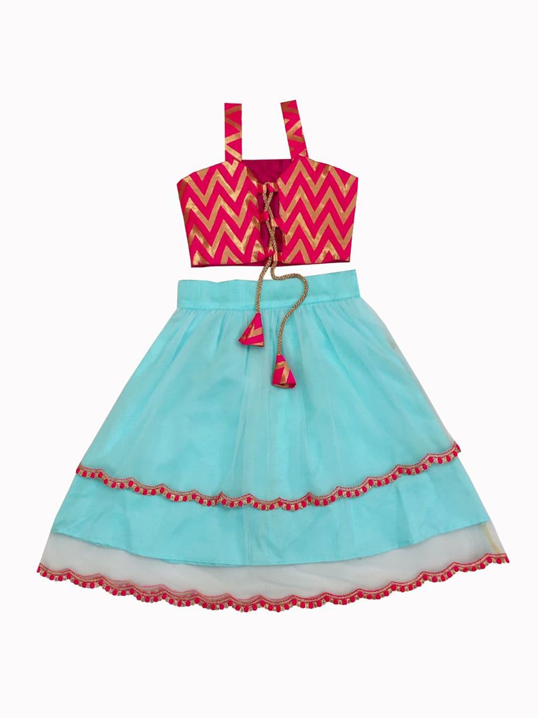 satyamfab Girls Thread Work Ready to Wear Lehenga & Blouse With Dupatta thumbnail 3