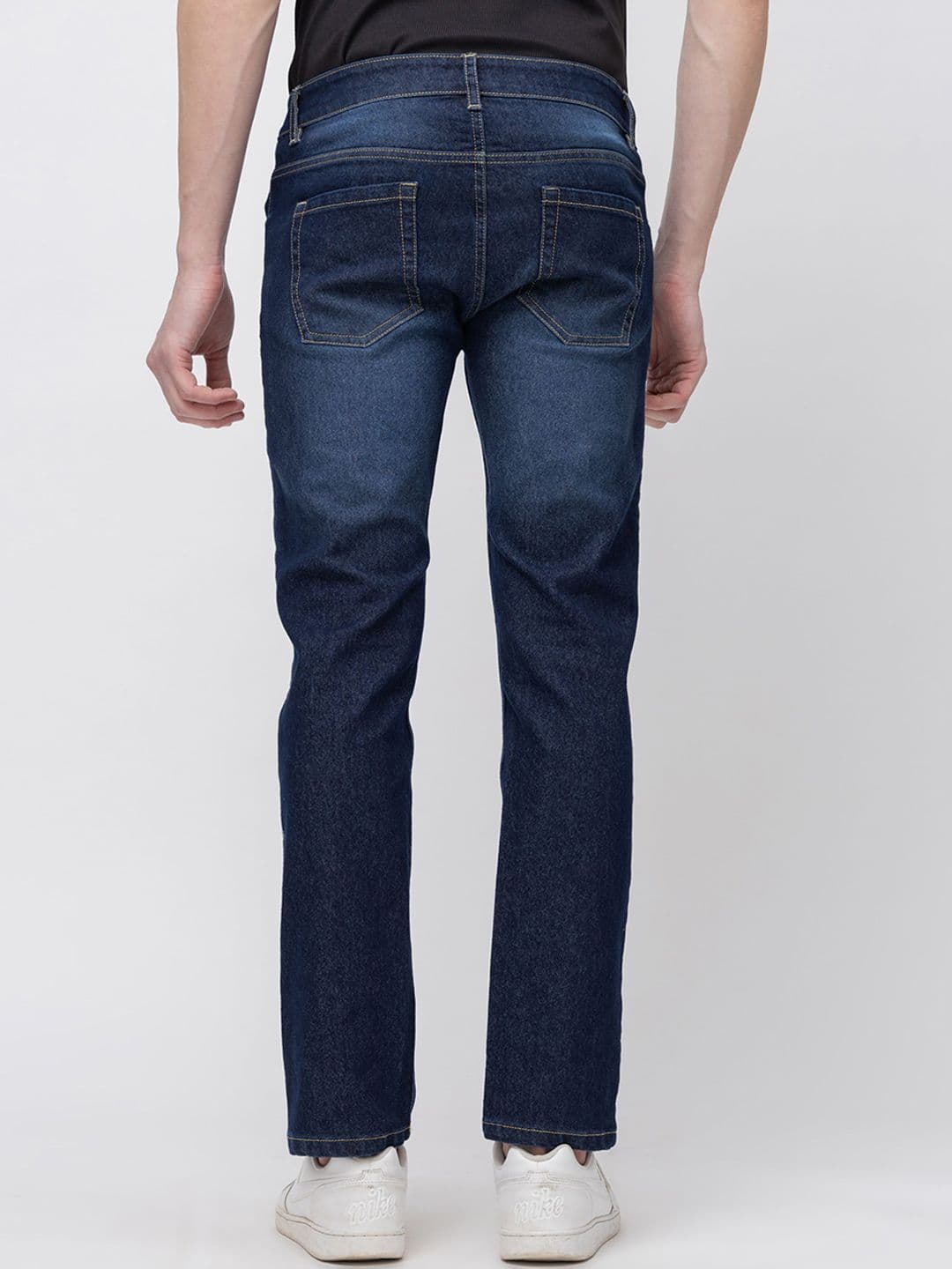 7OUNCE Men Slim Fit Mid-Rise Light Fade Stretchable Cotton Jeans thumbnail 3
