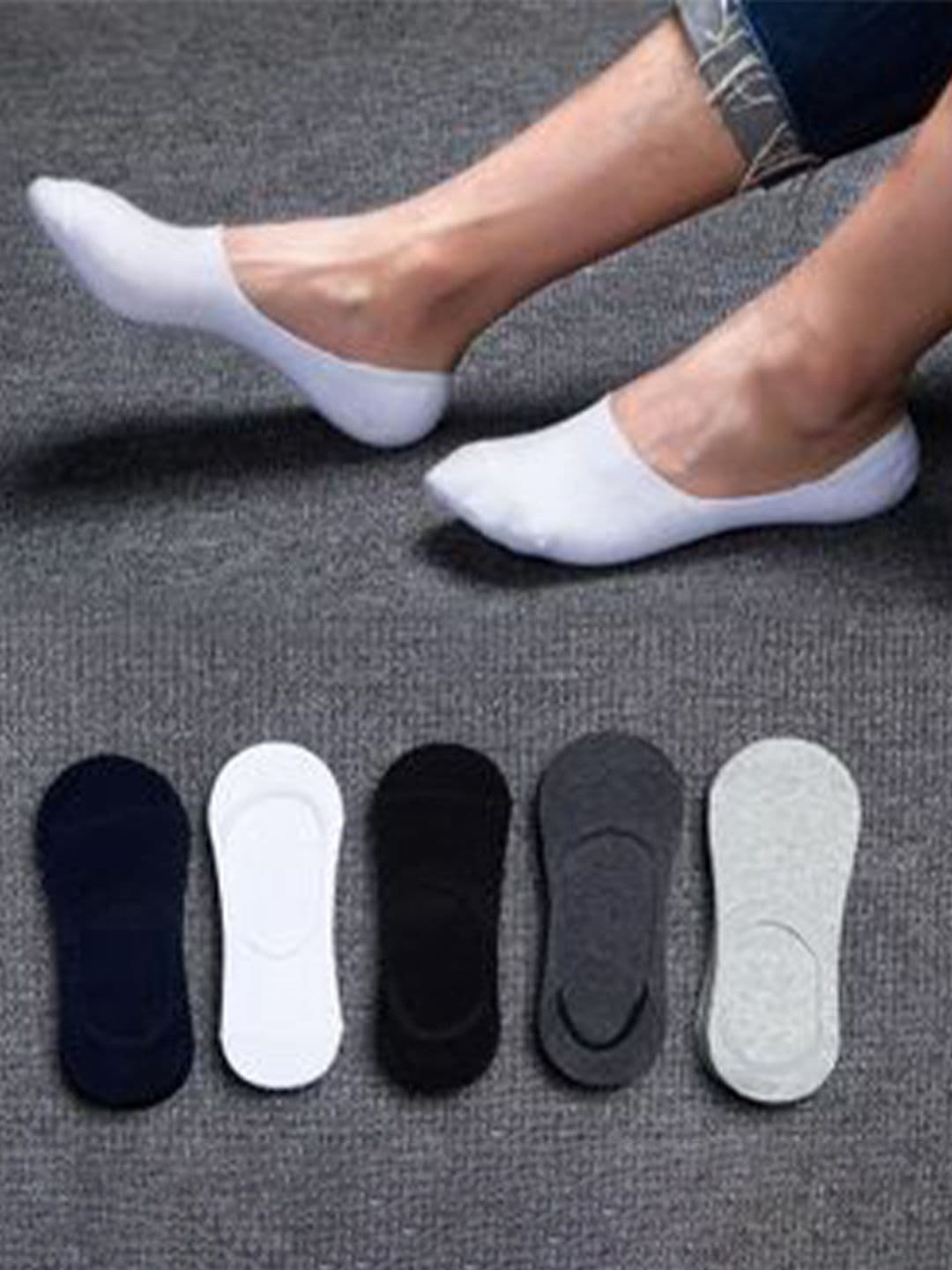 MJE Pack Of 5 Cotton Shoe Liners Socks thumbnail 6