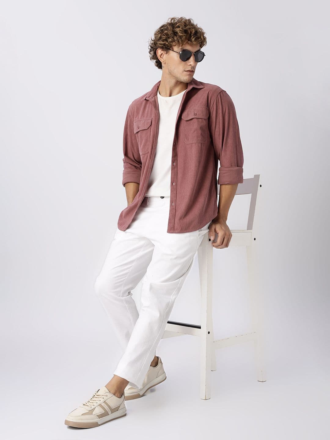 HERE&NOW Regular Fit Vertical Striped Corduroy Opaque Casual Shirt thumbnail 5