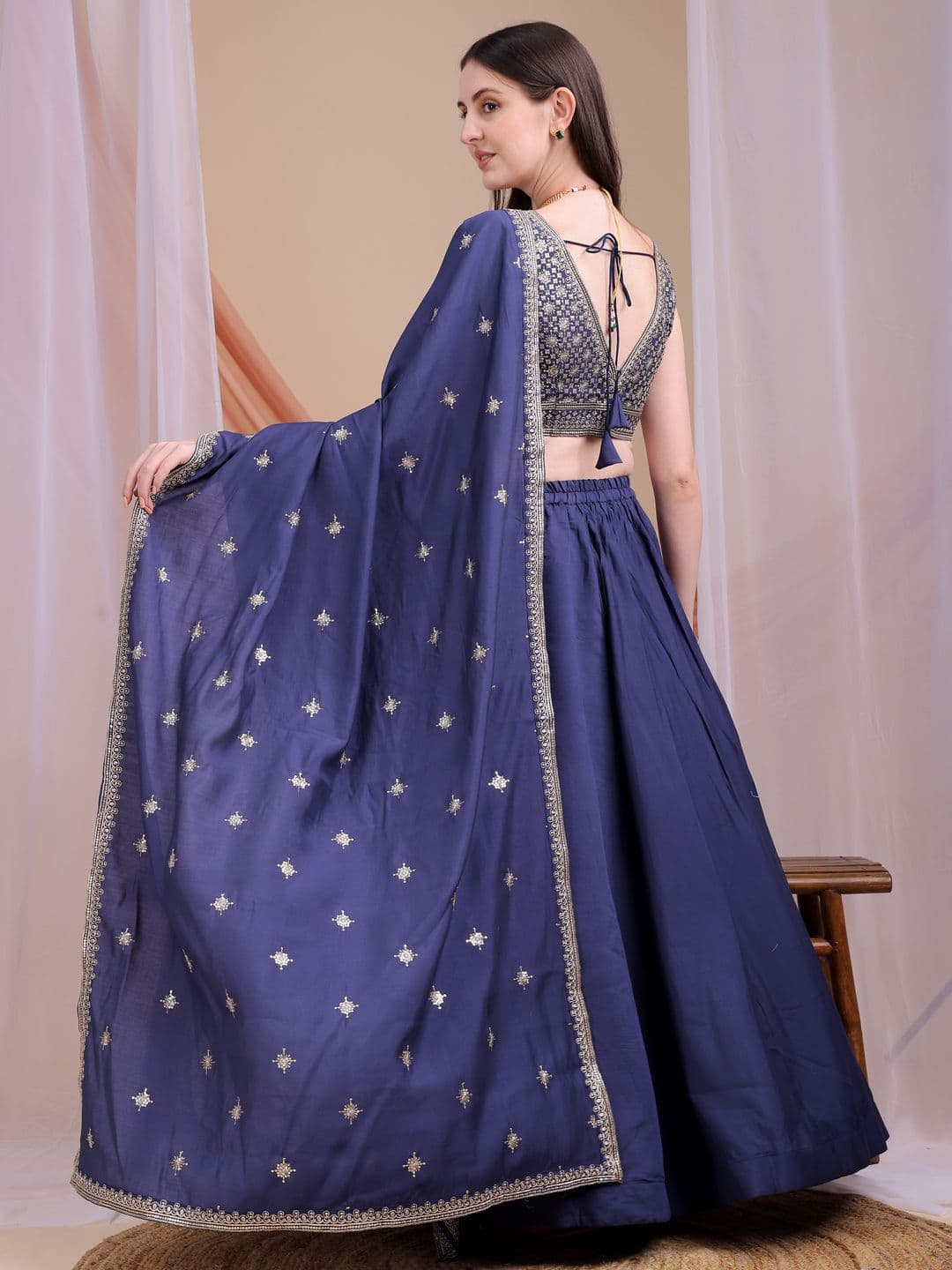 Kinjo Embroidered Sequinned Ready to Wear Lehenga & Blouse With Dupatta thumbnail 2