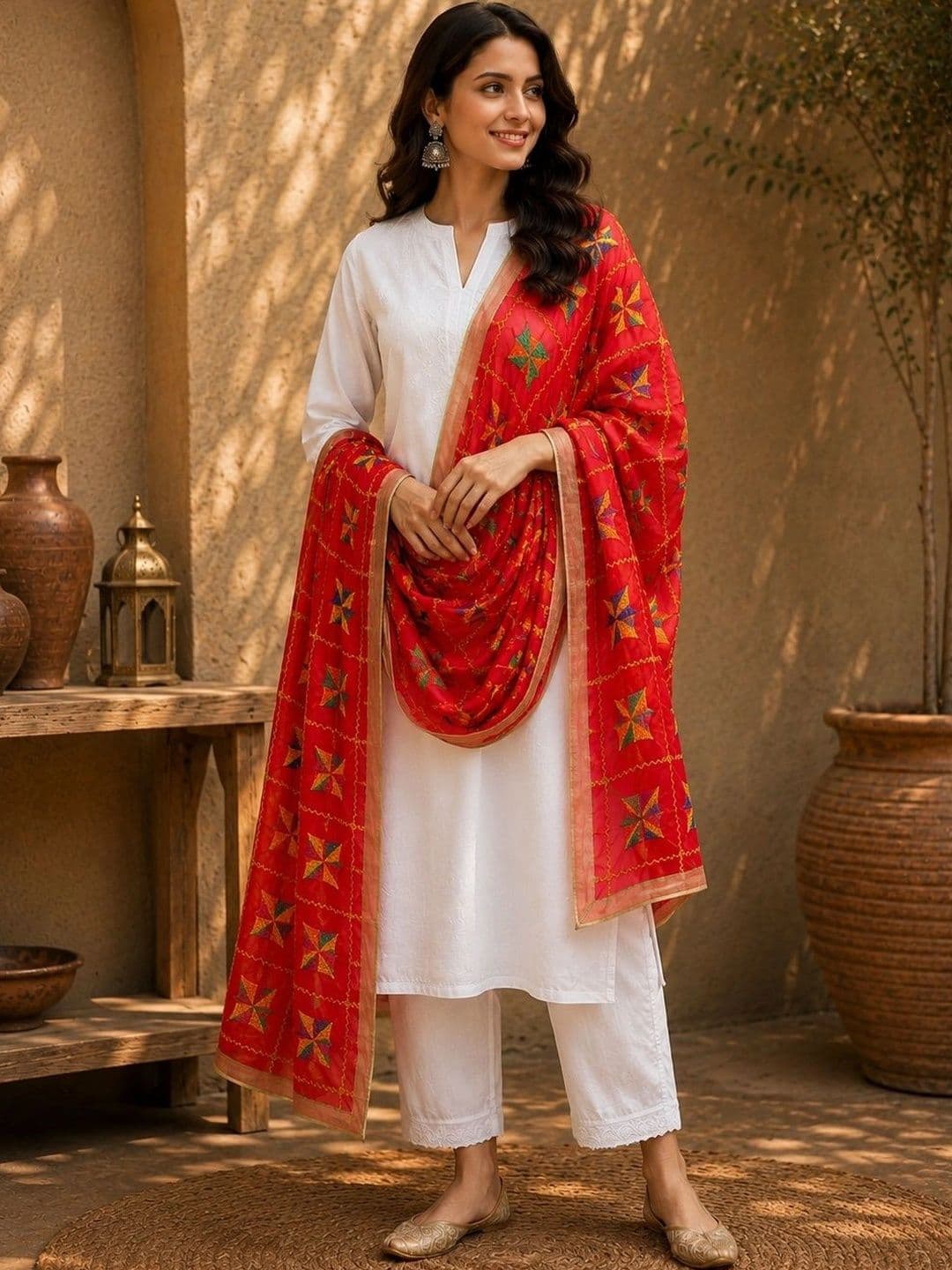 STUTI FASHION Embroidered Dupatta with Thread Work thumbnail 2