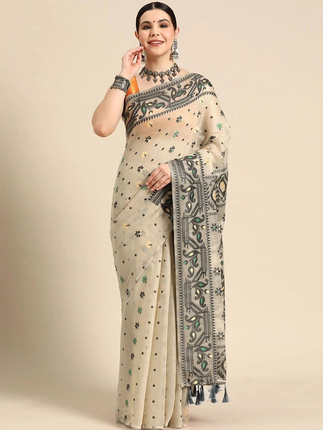 ZELLURE Woven Design Art Silk Kanjeevaram Saree thumbnail 6