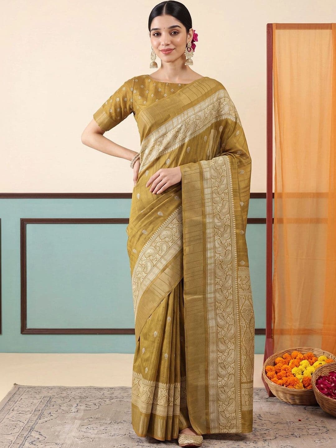 Anouk Woven Design Zari Silk Blend Designer Saree - view 1