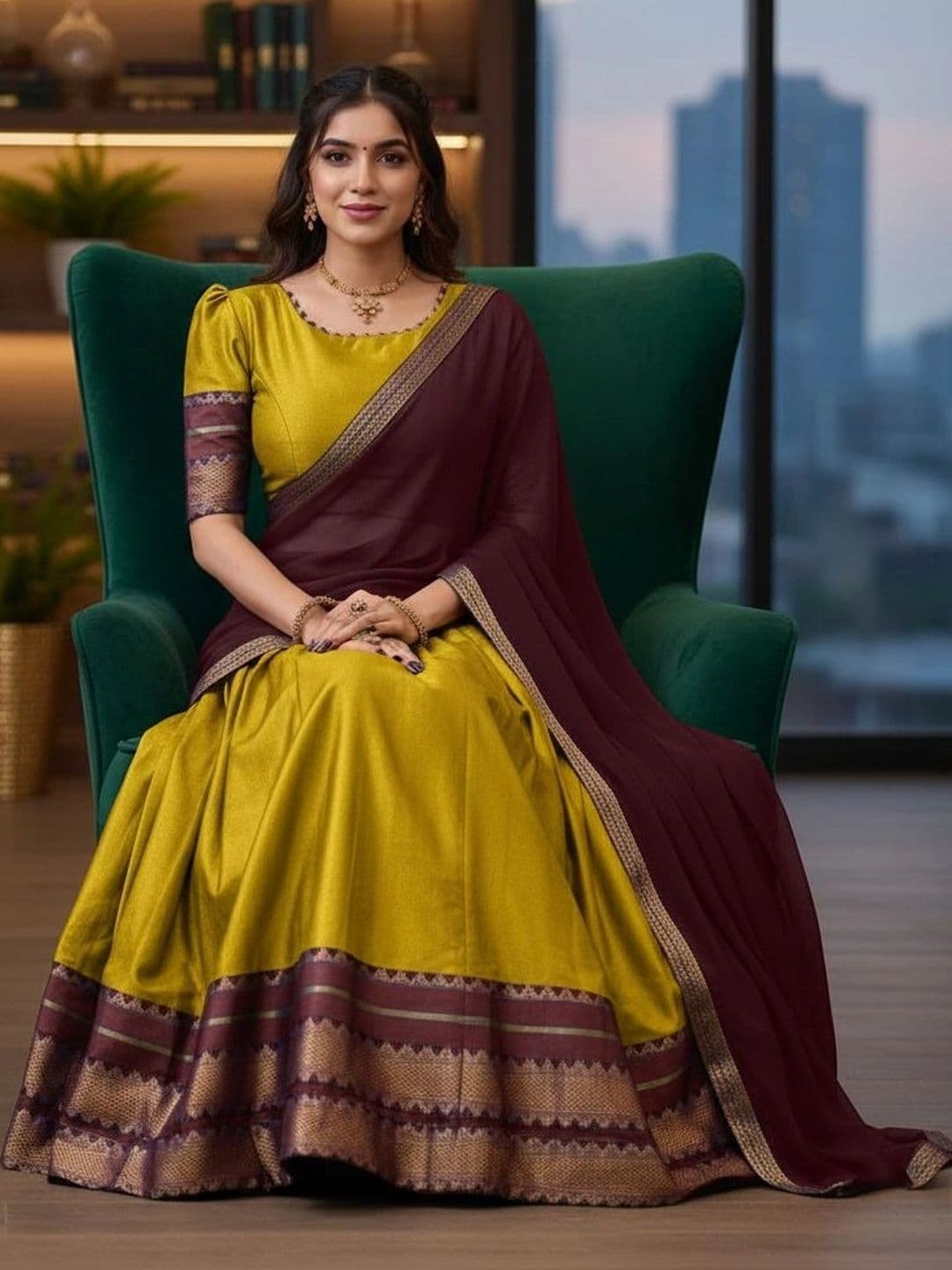 all about you Unstitched Lehenga & Blouse With Dupatta thumbnail 2