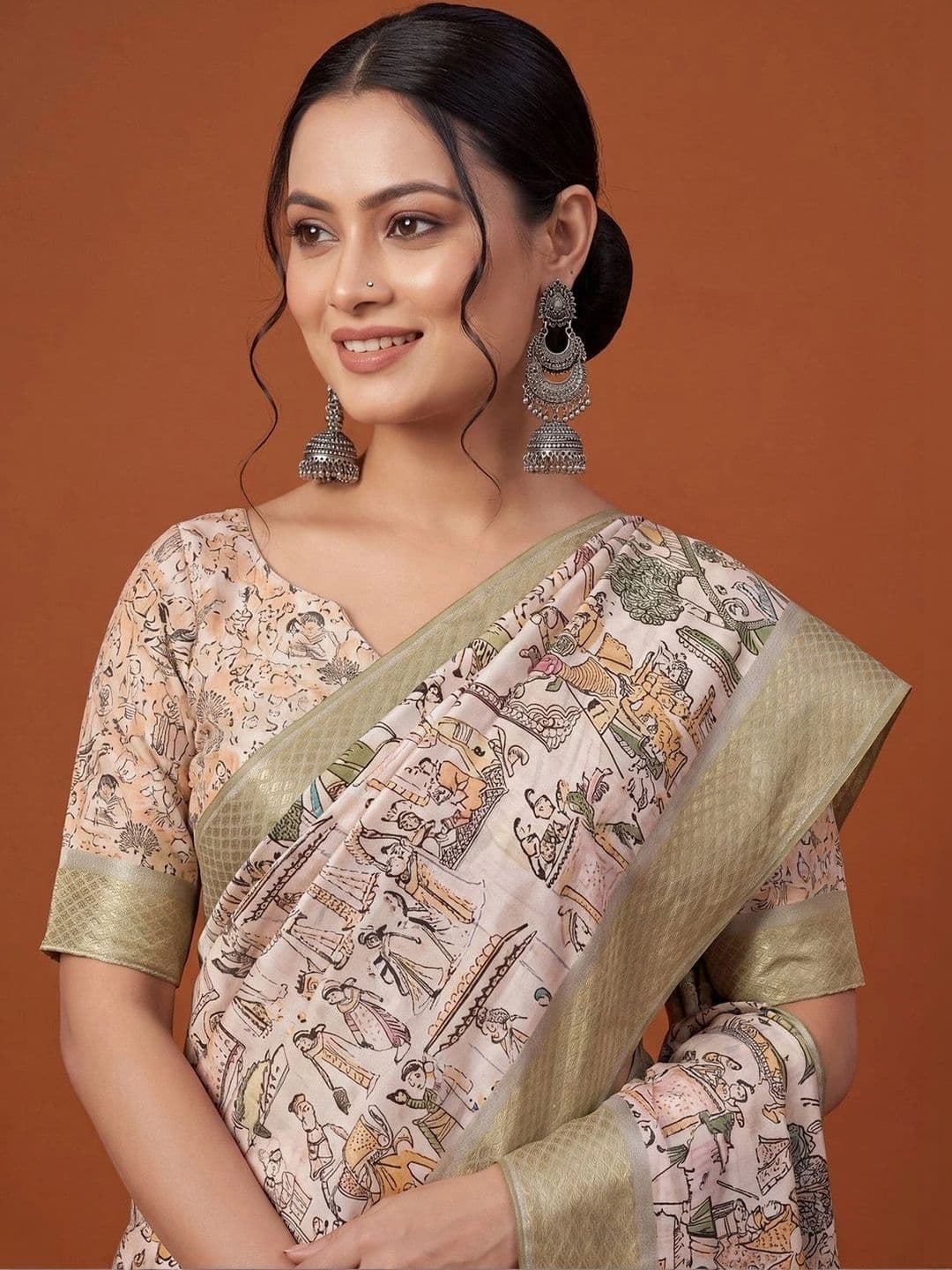 Anouk Warli Silk Blend Designer Saree thumbnail 6
