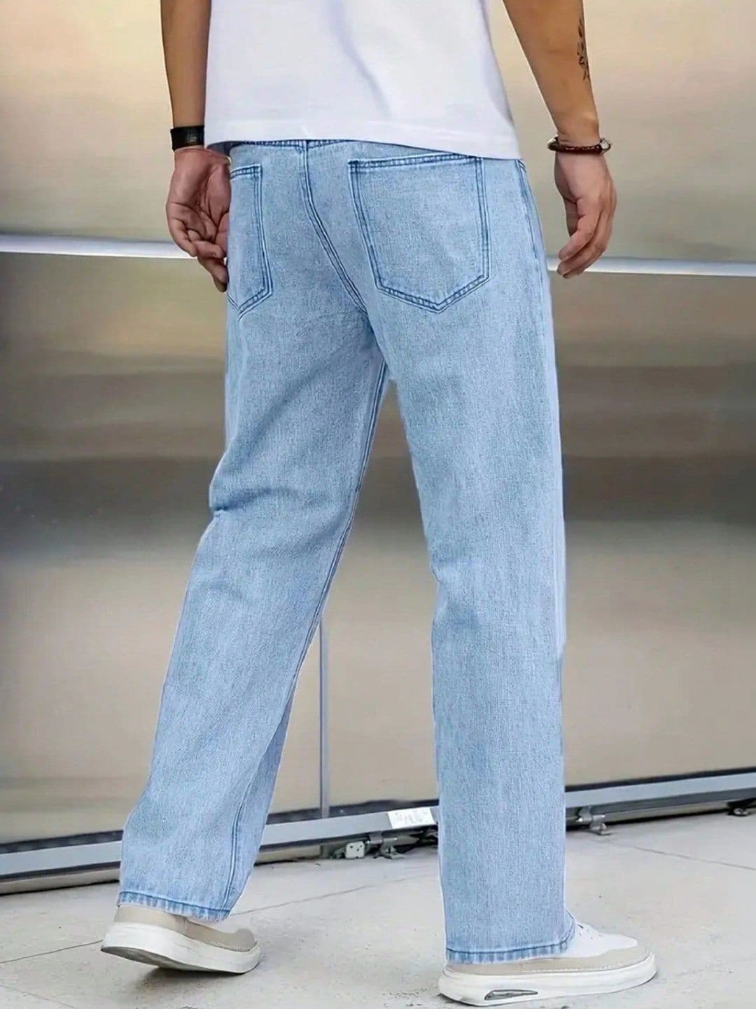PINKLIT Men Straight Fit Mid-Rise Jeans thumbnail 5