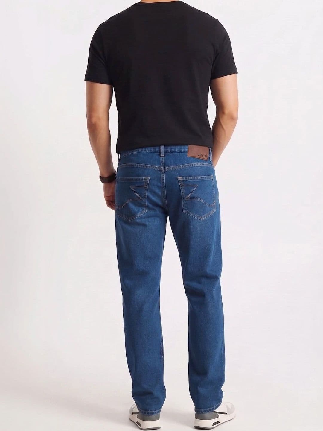zayla Men Jean Regular Fit Mid-Rise Light Fade Stretchable Jeans thumbnail 4