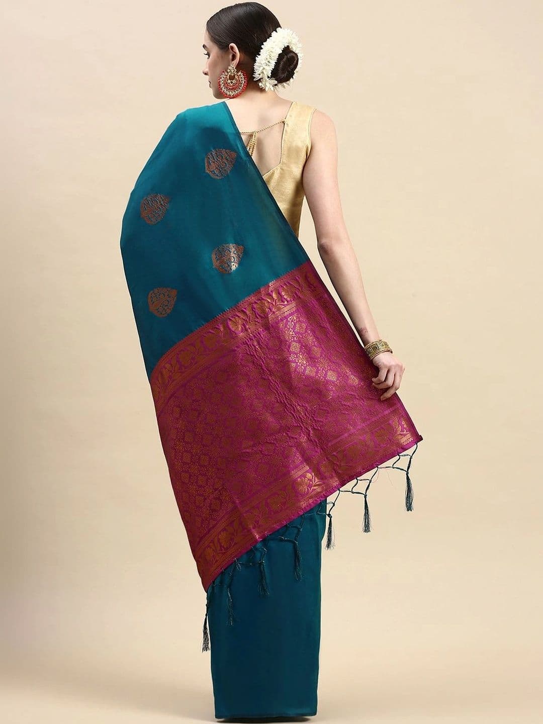 Dhaaga Ghar Woven Design Zari Art Silk Banarasi Saree thumbnail 7