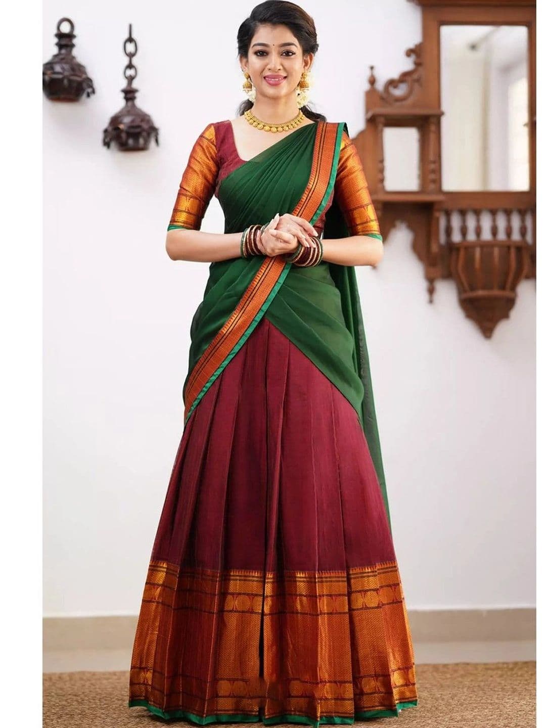 HERE&NOW Embellished Unstitched Lehenga & Blouse With Dupatta - view 1