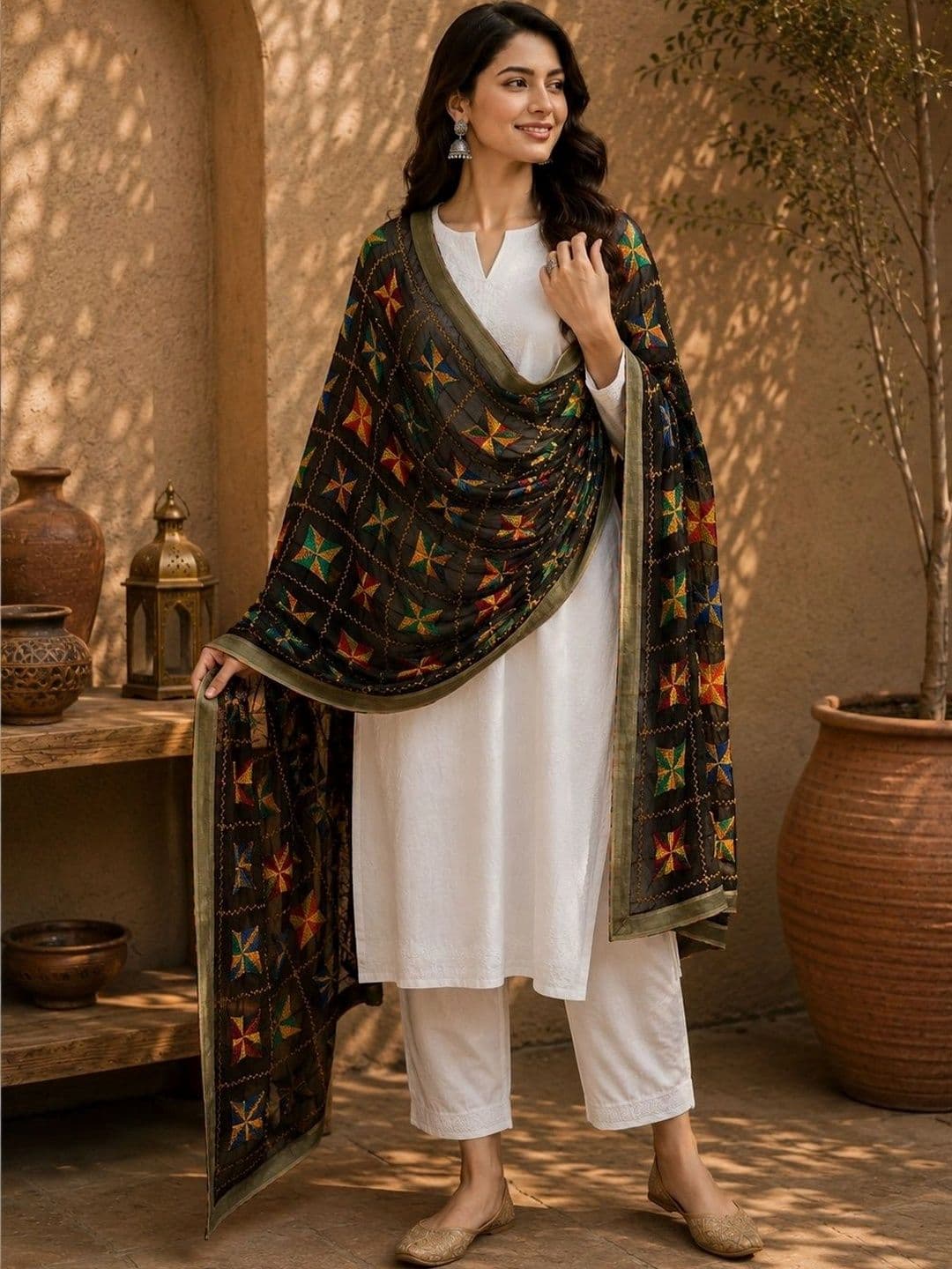 STUTI FASHION Embroidered Dupatta with Thread Work thumbnail 2