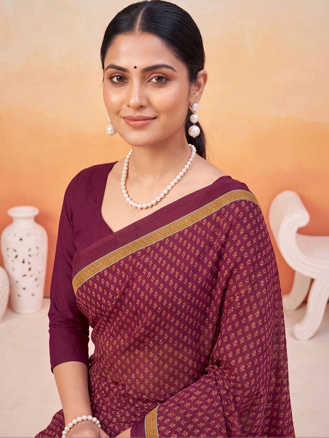 Anouk Paisley Poly Crepe Designer Saree thumbnail 7