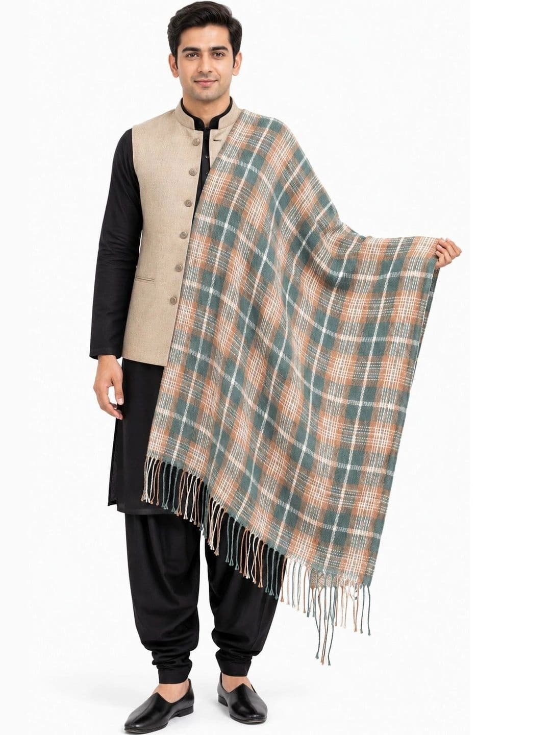WOOLOASIS Men Checked Stole - view 1