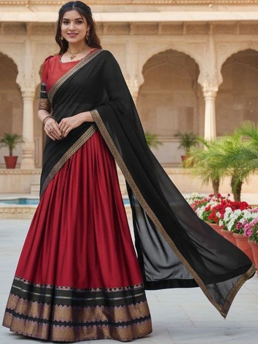all about you Unstitched Lehenga & Blouse With Dupatta - view 1