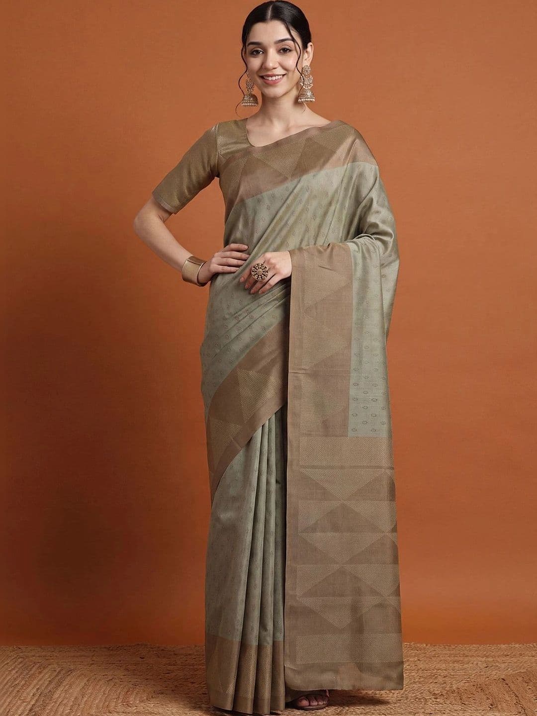 Anouk Woven Design Silk Blend Designer Tussar Saree - view 1