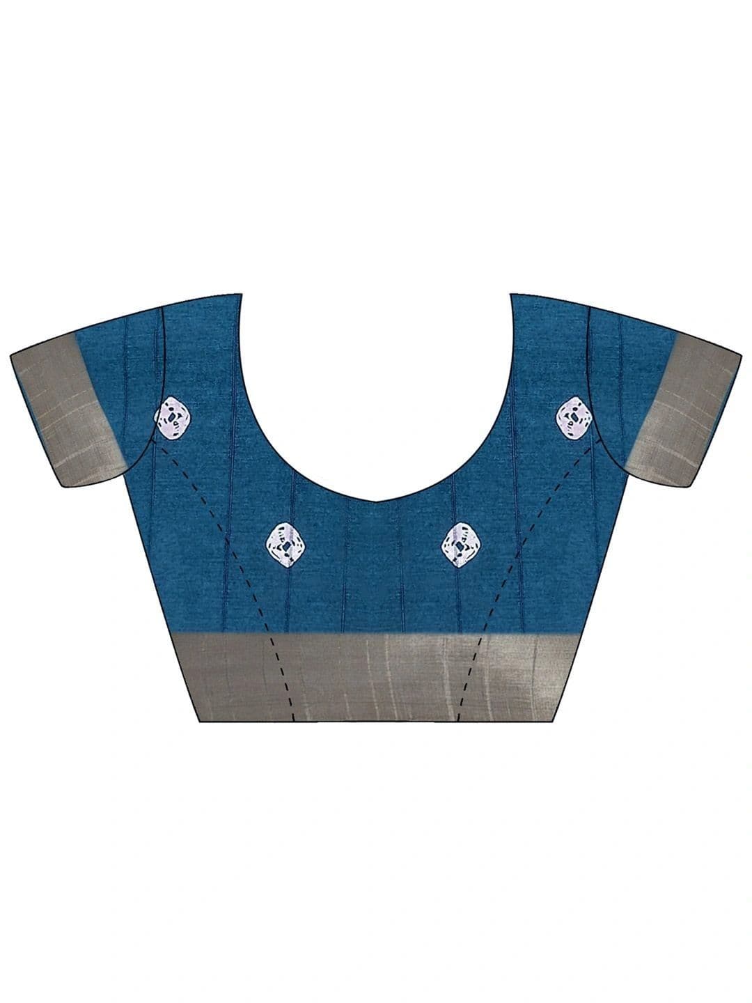 Anouk Batik Zari Silk Blend Designer Block Print Saree thumbnail 5