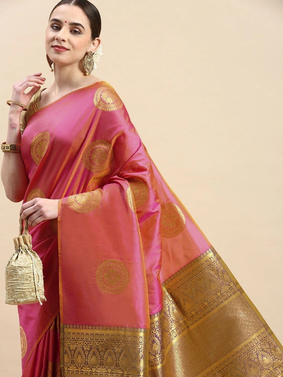 Dhaaga Ghar Woven Design Zari Art Silk Banarasi Saree - view 1