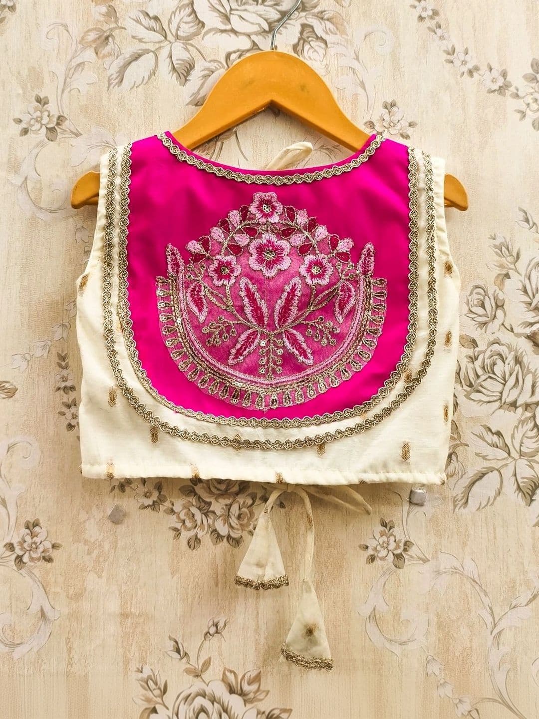 KALINI Girls Embroidered Thread Work Ready to Wear Lehenga & Blouse With Dupatta thumbnail 2