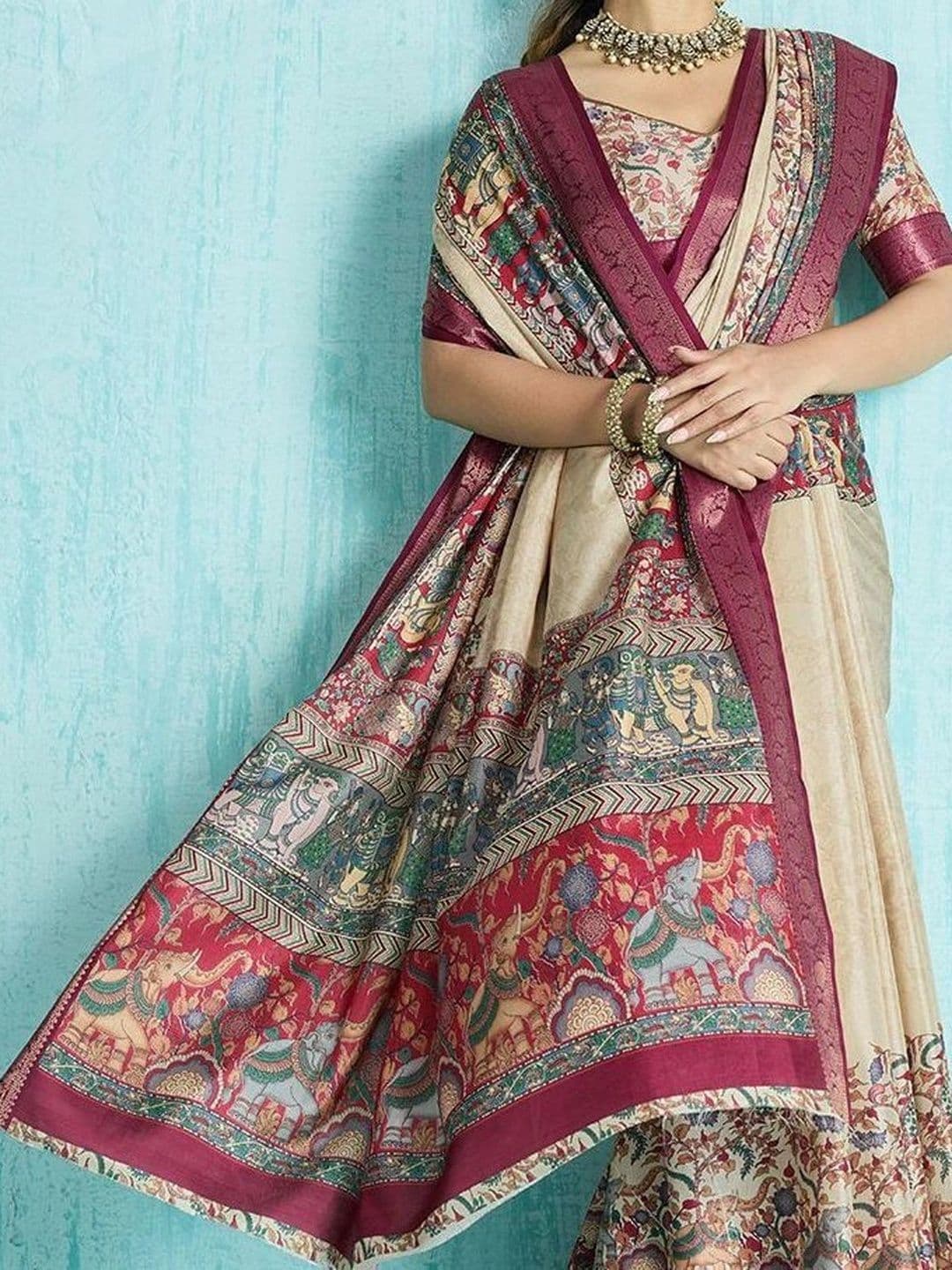 Moda Rapido Silk Blend Designer Saree thumbnail 4