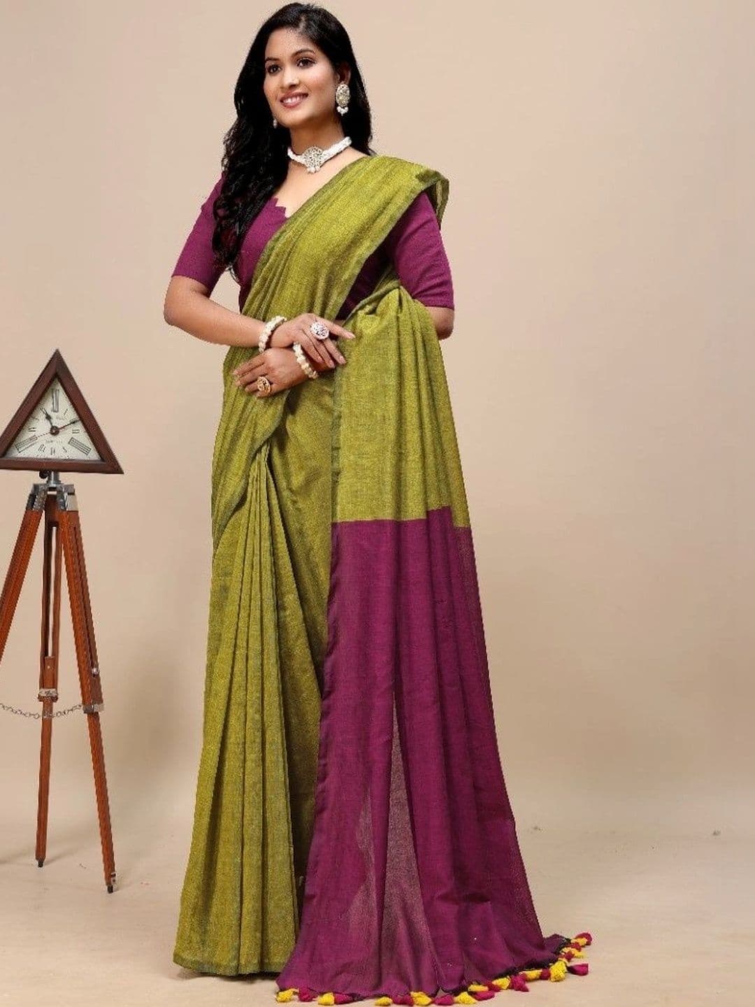 aeriebier Zari Khadi Saree thumbnail 5