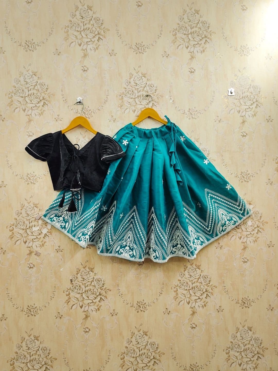 KALINI Girls Embroidered Thread Work Ready to Wear Lehenga thumbnail 3
