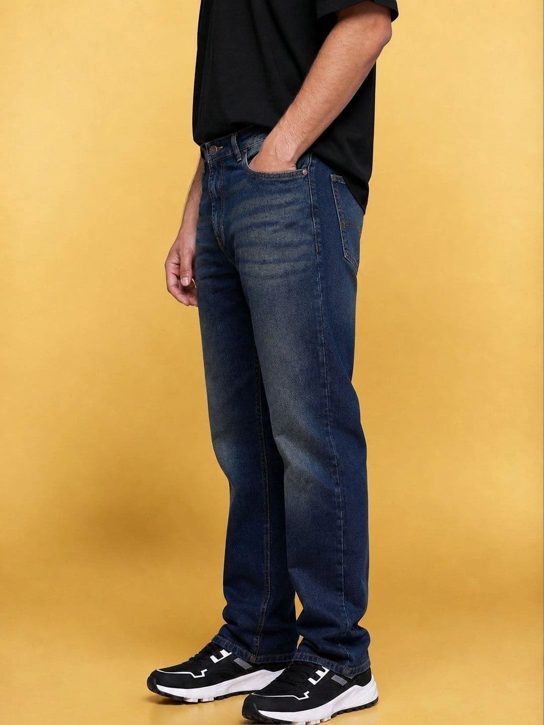 Roadster Men Jean Straight Fit Mid-Rise Low Distress Stretchable Jeans thumbnail 3