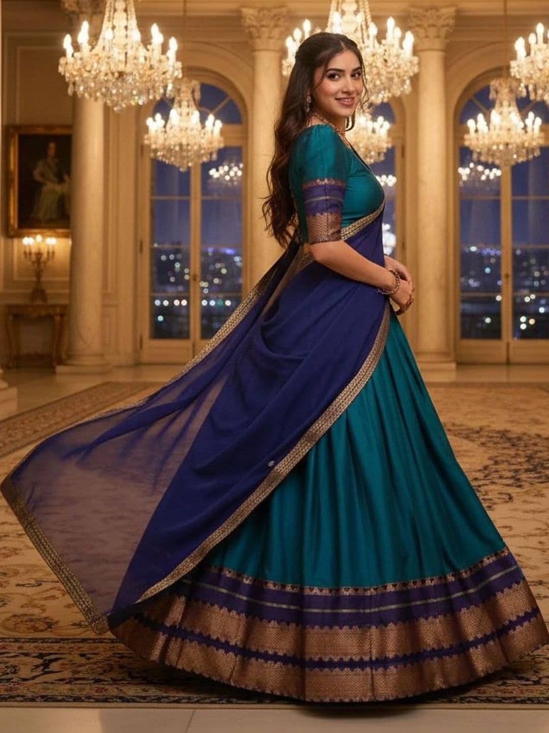 all about you Women Embroidered Unstitched Lehenga & Blouse With Dupatta thumbnail 2