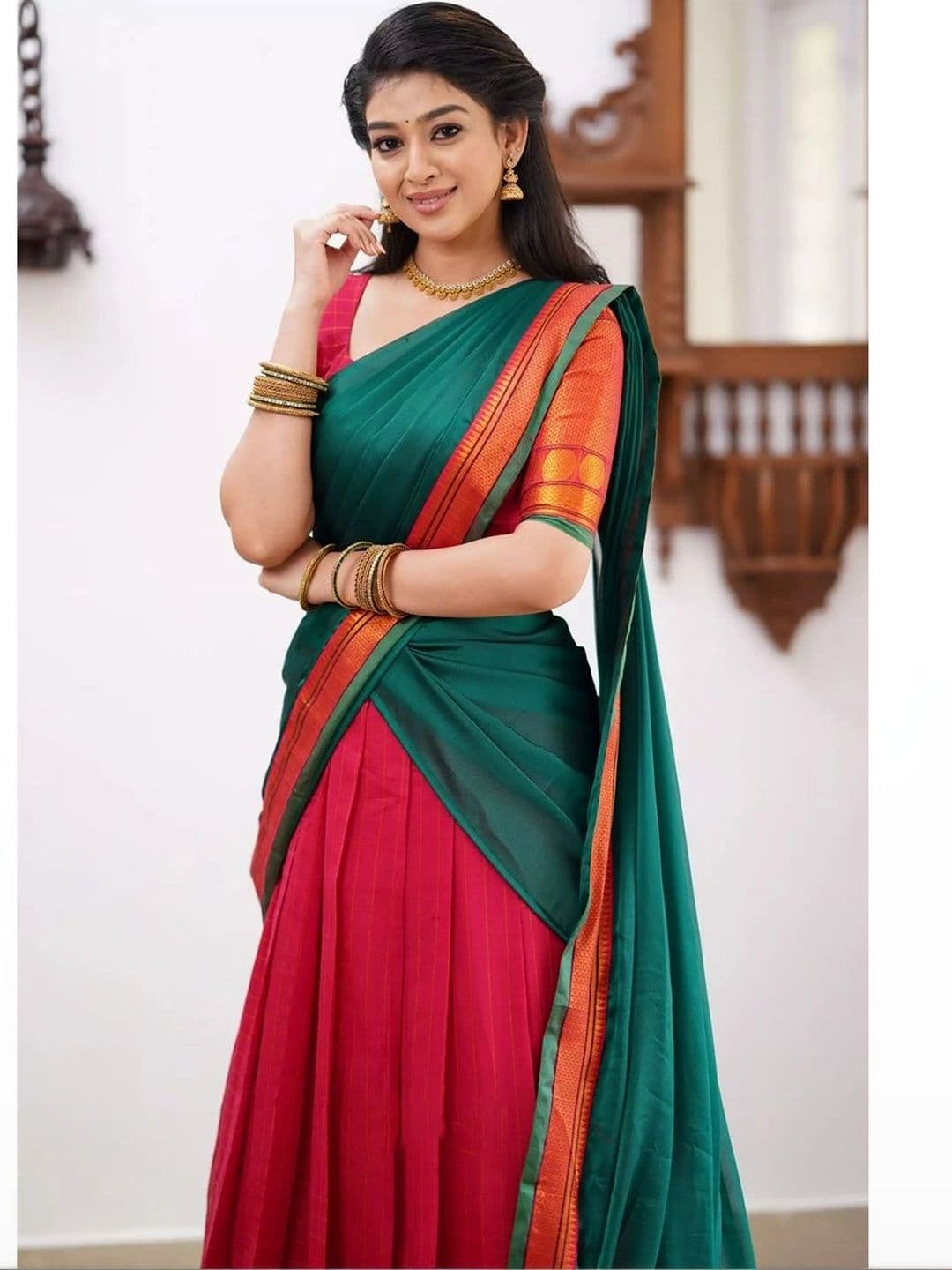 HERE&NOW Unstitched Lehenga & Blouse With Dupatta thumbnail 5