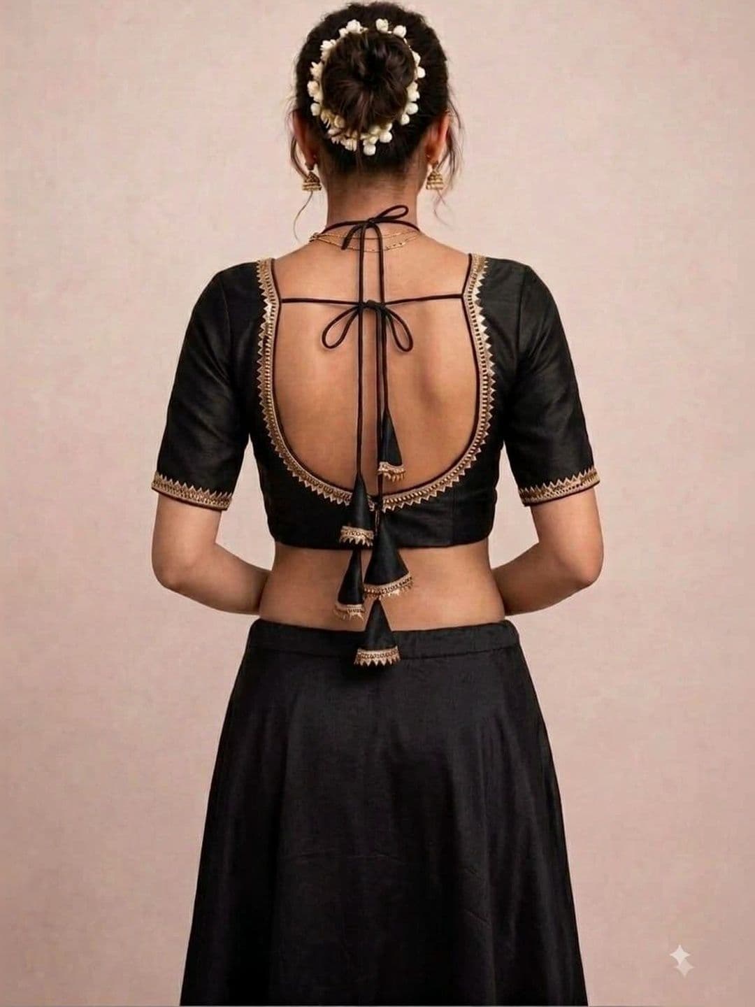 Binatex Silk Embellished Zari Saree Blouse thumbnail 6