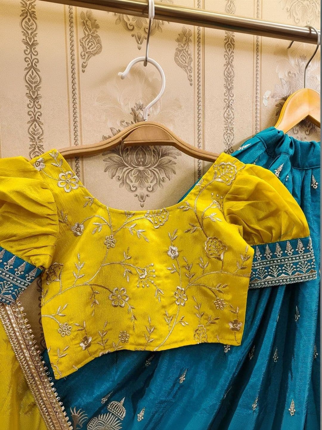 KALINI Girls Embroidered Thread Work Ready to Wear Lehenga & Blouse With Dupatta thumbnail 2