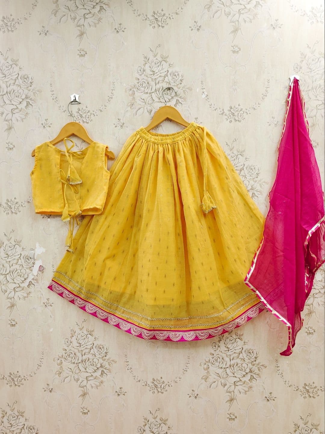 KALINI Girls Embellished Thread Work Ready to Wear Lehenga & Blouse With Dupatta thumbnail 5