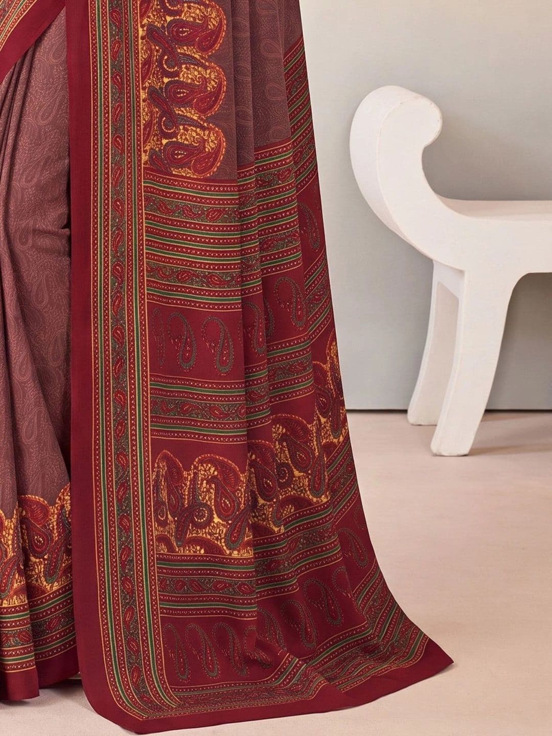 Anouk Ethnic Motifs Poly Crepe Designer Saree thumbnail 4