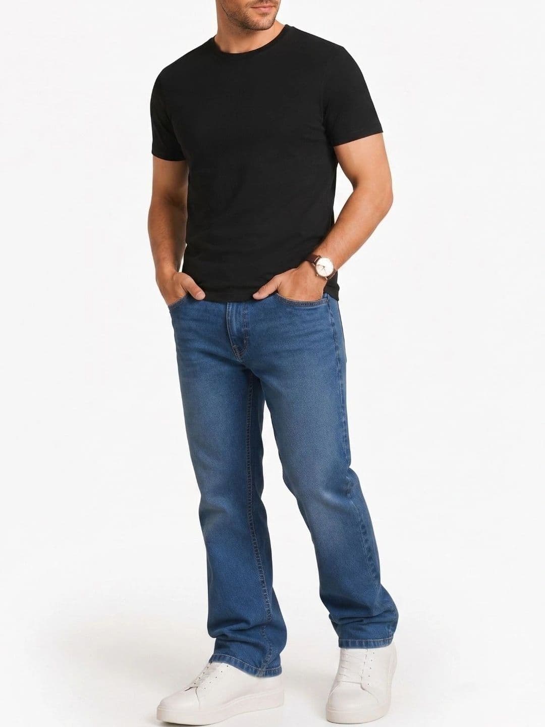 zayla Men Jean Regular Fit Mid-Rise Light Fade Stretchable Jeans thumbnail 3